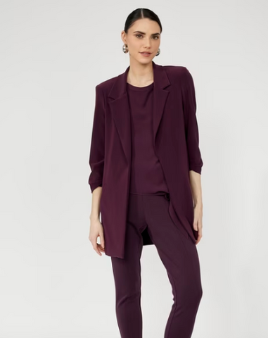 Frank Lyman Deep Plum Open Front Relaxed Jacket