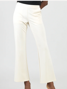 Clara S Khaki Loose Leg Ponte Knit Pant W Pockets