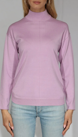 Metric Knits Lilac Mock Neck Pullover Sweater