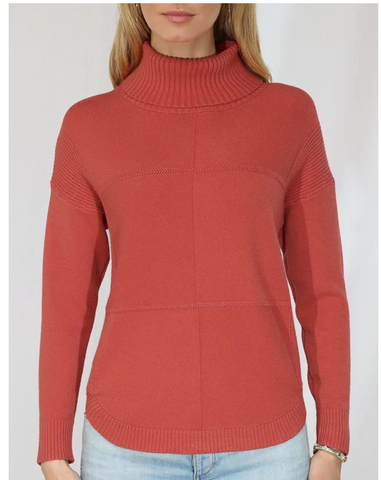 Metric Knits Orange Turtleneck Sweater