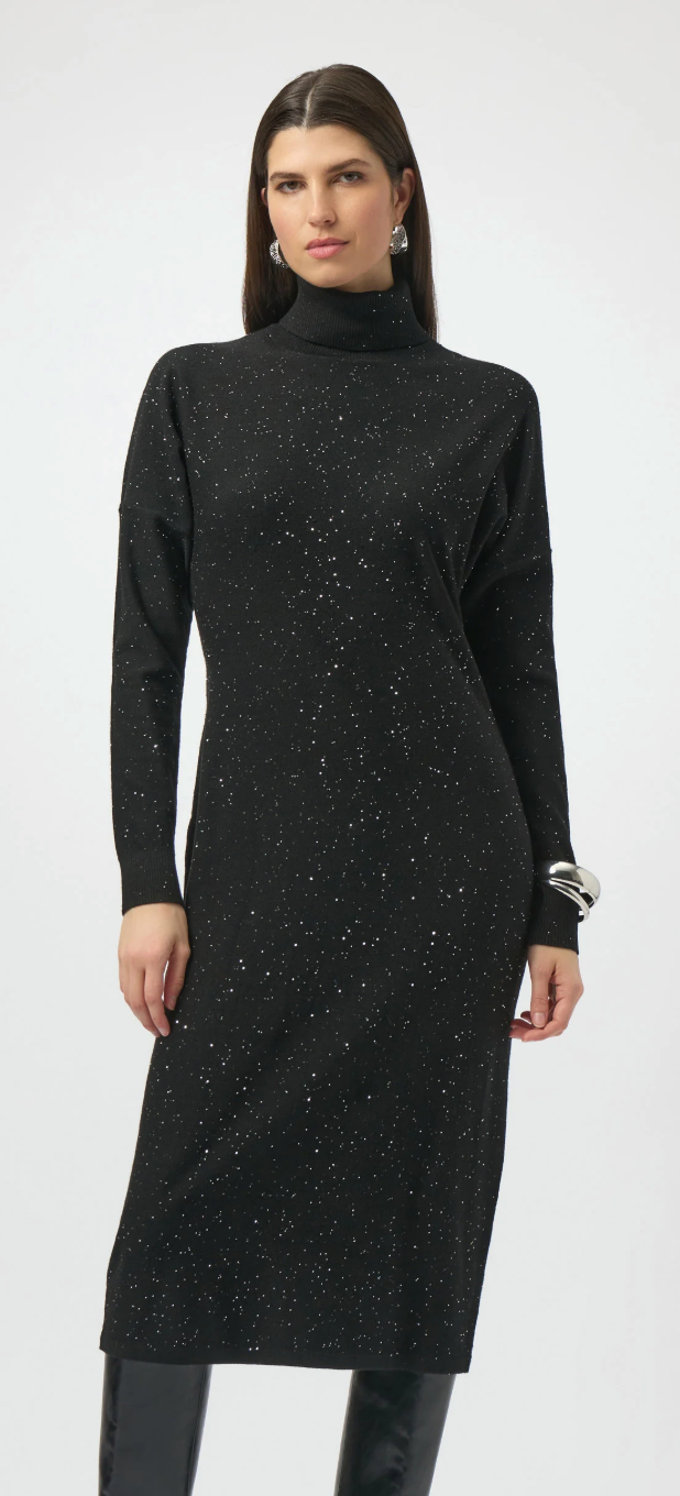 JR Sequined Sweater Turtleneck Sheath Dress
