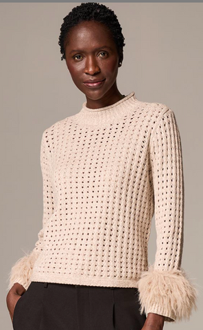 Nic And Zoe Party Cuff Cream Sweater