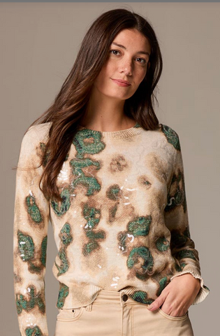 Nic And Zoe Camo Shine Sweater