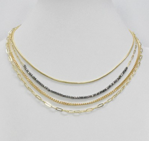 MB Eli Hematite Multi Strand Necklace