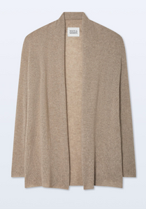 White And Warren Cashmere Trapeze Cardigan Taupe Heather