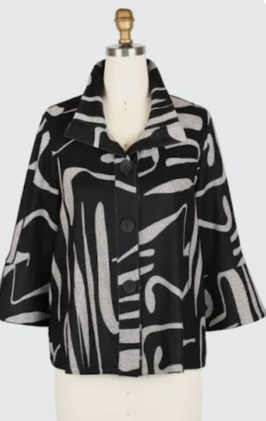 Damee Abstract Print Jacket Black