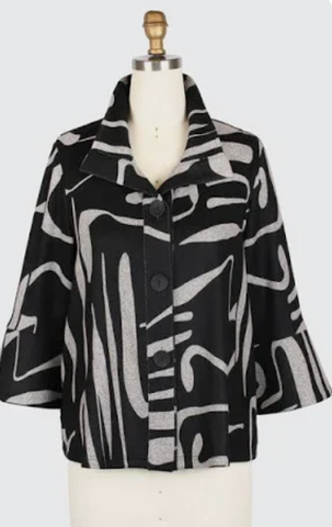 Damee Abstract Print Jacket Black