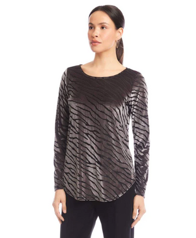 Karen Kane Velvet Zebra Burnout Top
