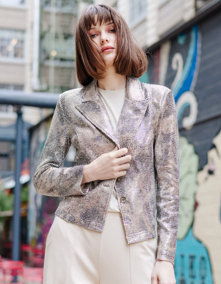 Clara S Champagne Shimmer Jacket