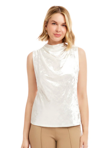 Karen Kane Crushed Velvet Drape Front Tank