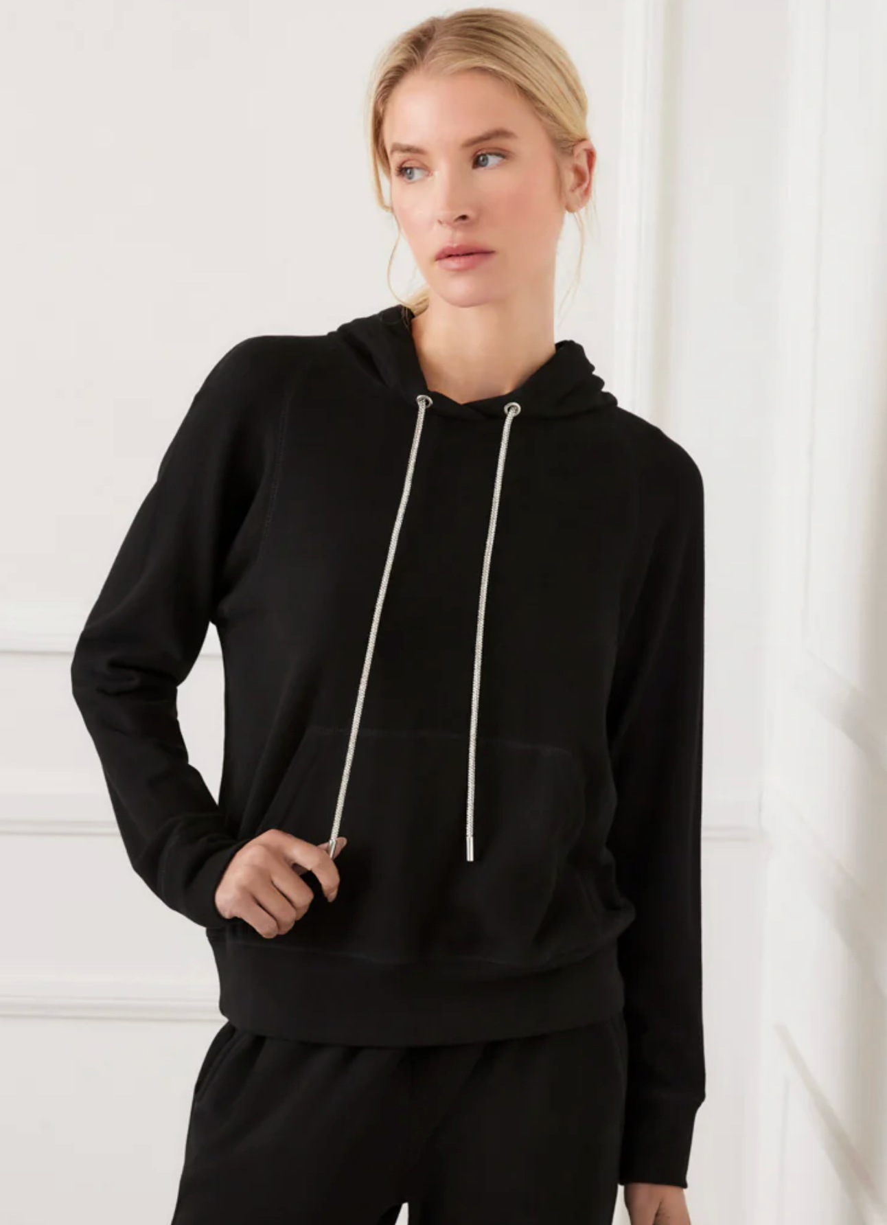Karen Kane Rhinestone Drawstring Hoodie