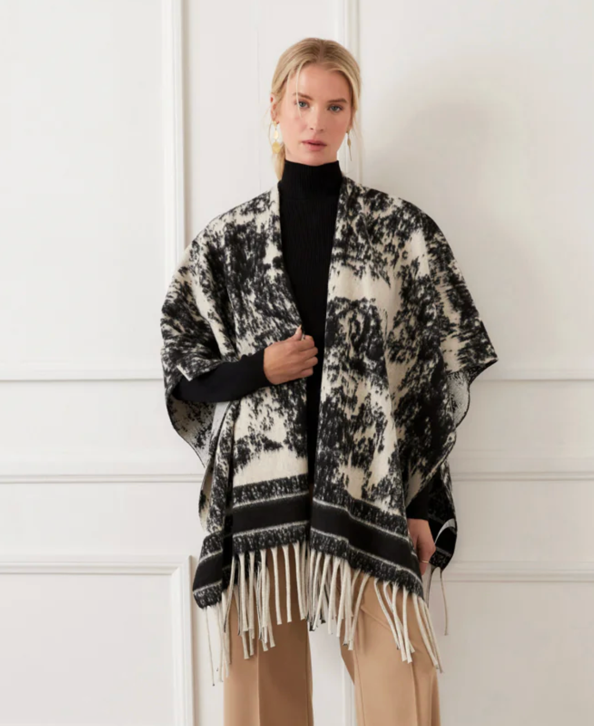 Karen Kane Fringe Poncho