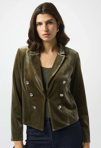 JR Khaki Velvet Fitted Blazer