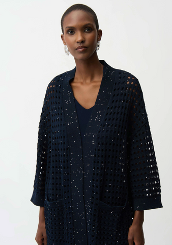 JR Taupe Cotton Blend Open Stitch Boxy Cardigan