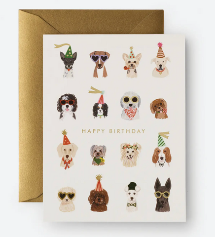 Rifle Paper Party Pups Birthday Card