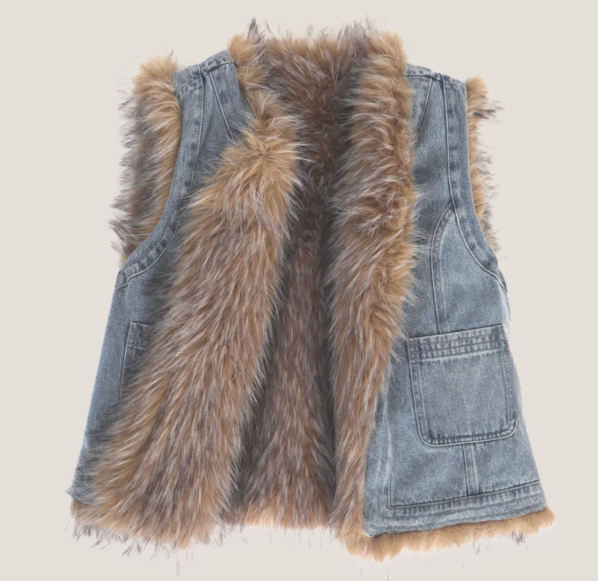 Dylan Montana Fur & Denim Vest