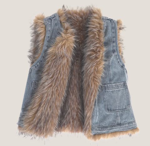 Dylan Montana Fur & Denim Vest