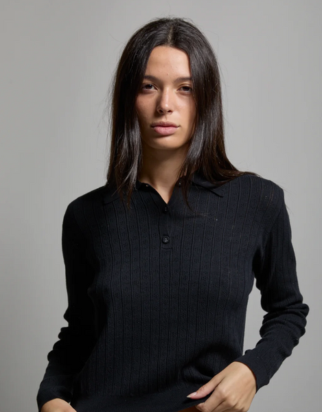 Asher Presley Pointelle Polo Top