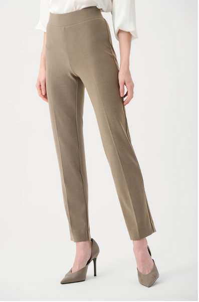 Joseph Ribkoff Knit Straight Leg Pant-Taupe  Melange