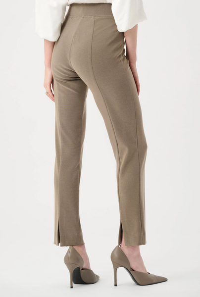 Joseph Ribkoff Knit Straight Leg Pant-Taupe  Melange