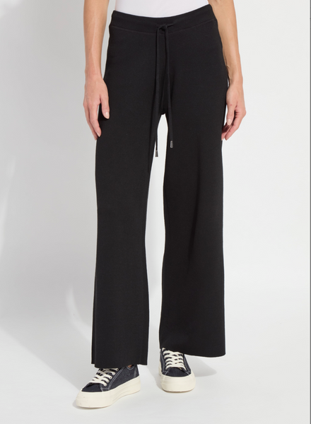 Lysse Odessa Knit Wide Leg Pant/Reversible -Black/Pearl Grey