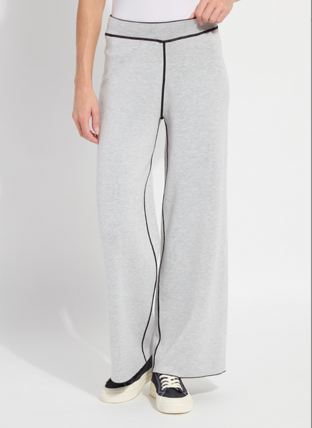 Lysse Odessa Knit Wide Leg Pant/Reversible -Black/Pearl Grey