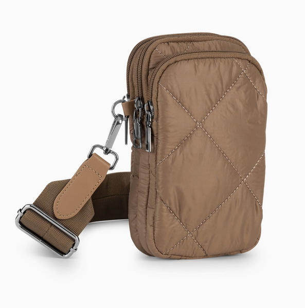 Haute Shore Atlas Multi Compartment Puffer Phone Crossbody-Toast