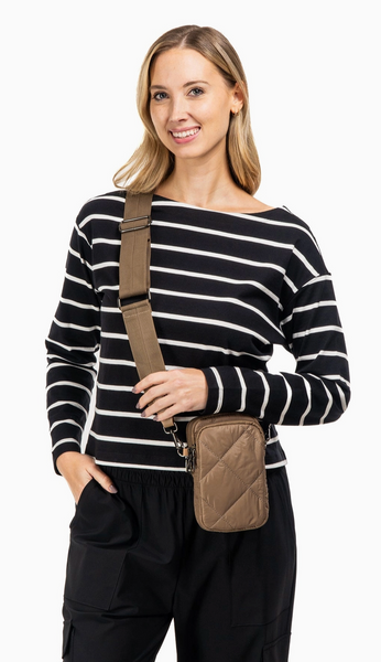 Haute Shore Atlas Multi Compartment Puffer Phone Crossbody-Toast