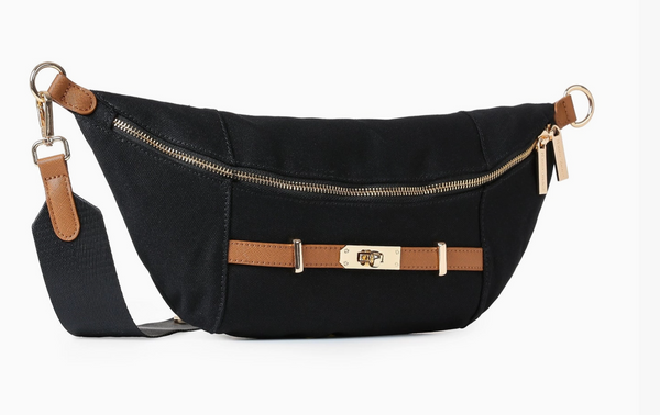 Haute Shore Emily Milaan Canvas Sling Bag-Black