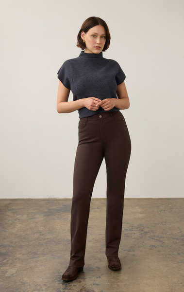 French Dressing Suzanne Straight Leg Pant-Brown