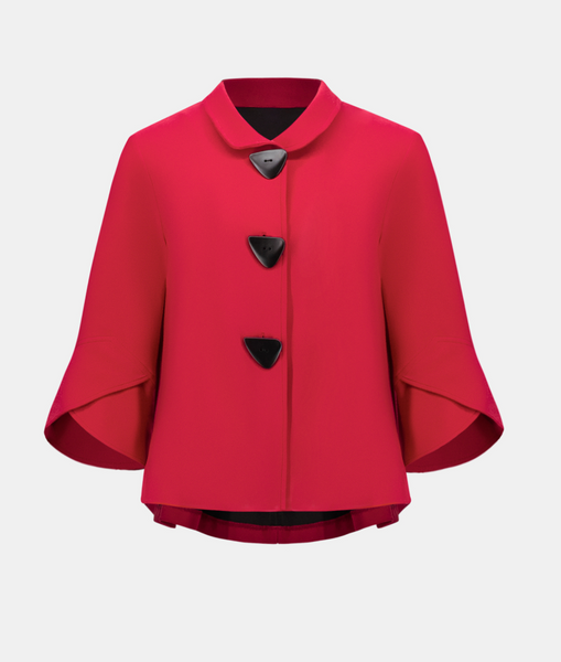 Joseph Ribkoff 3/4 Sleeve Trapeze Jacket-Deep Cherry