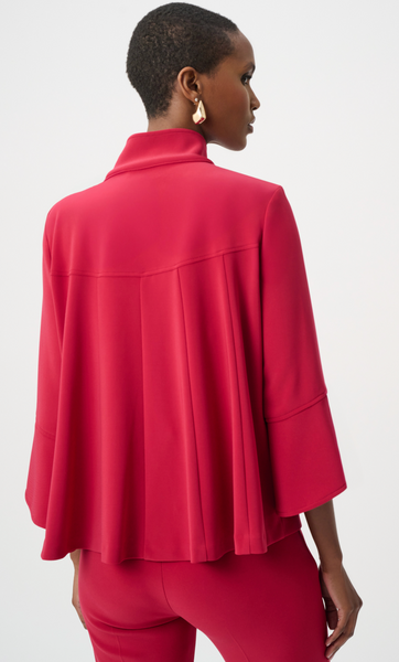 Joseph Ribkoff 3/4 Sleeve Trapeze Jacket-Deep Cherry