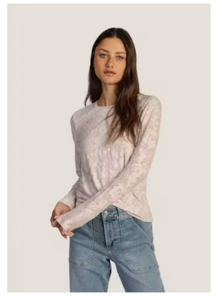 Dylan Long Sleeve Knit Tee-White