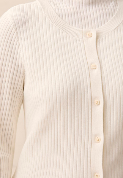 Tribal  Long Sleeve Button-Up Cardigan Sweater -Cream