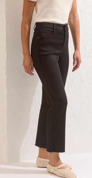 Tribal Sophia Curvy Micro Flare Jeans-Black