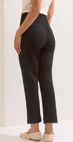 Tribal Sophia Curvy Micro Flare Jeans-Black