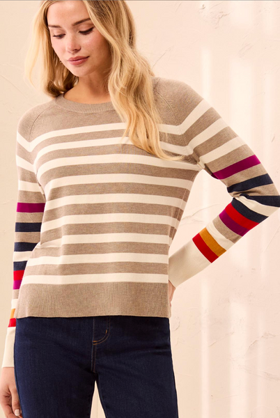 Tribal Long Sleeve Crewneck Sweater-Fossil