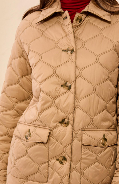 Tribal Reversible Quilted Jacket-Suede/Olive