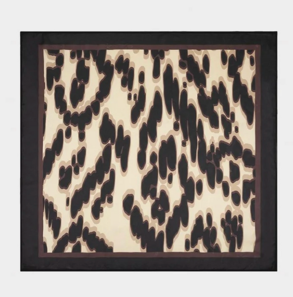 Esqualo Scarf Soft Embrace Black Brown Tan Abstract Print