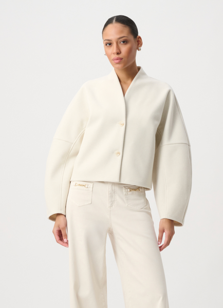 Joseph Ribkoff Shawl Collar Knit Jacket w/Cocoon Dolman Sleeves-Oatmeal