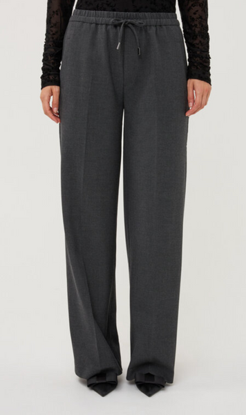 Esqualo  Wide Trouser w/Lurex-Charcoal