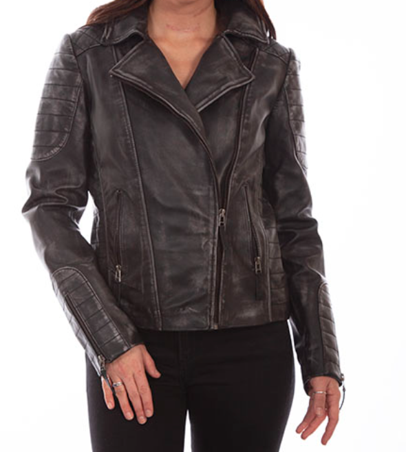 Scully Black Leather Moto Jacket