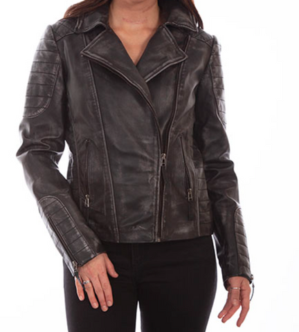 Scully Black Leather Moto Jacket