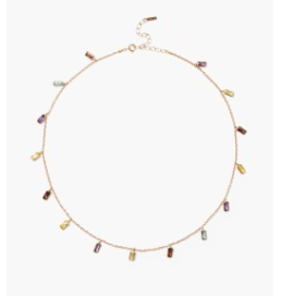 Chan Luu Rectangle Bezel Multi Stone Necklace