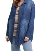 Tribal Quilted Shacket Chambray