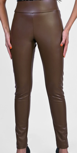 Frank Lyman Toffee Faux Leather Pant