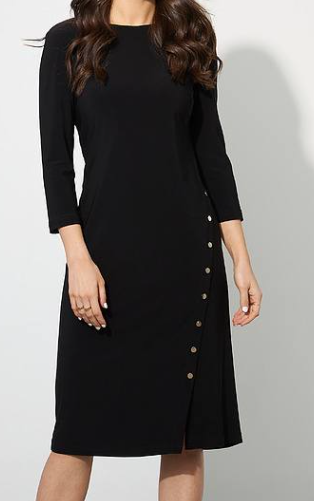 Joseph Ribkoff Rivet Detail Black Dress – Chauette