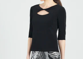 Clara S Black Reversible Twist Cut Out Top