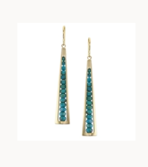 Marjorie Baer Long Cutout Earring W/ Stacked Beads