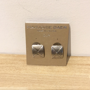 Marjorie Baer Silver Square Clip Earring